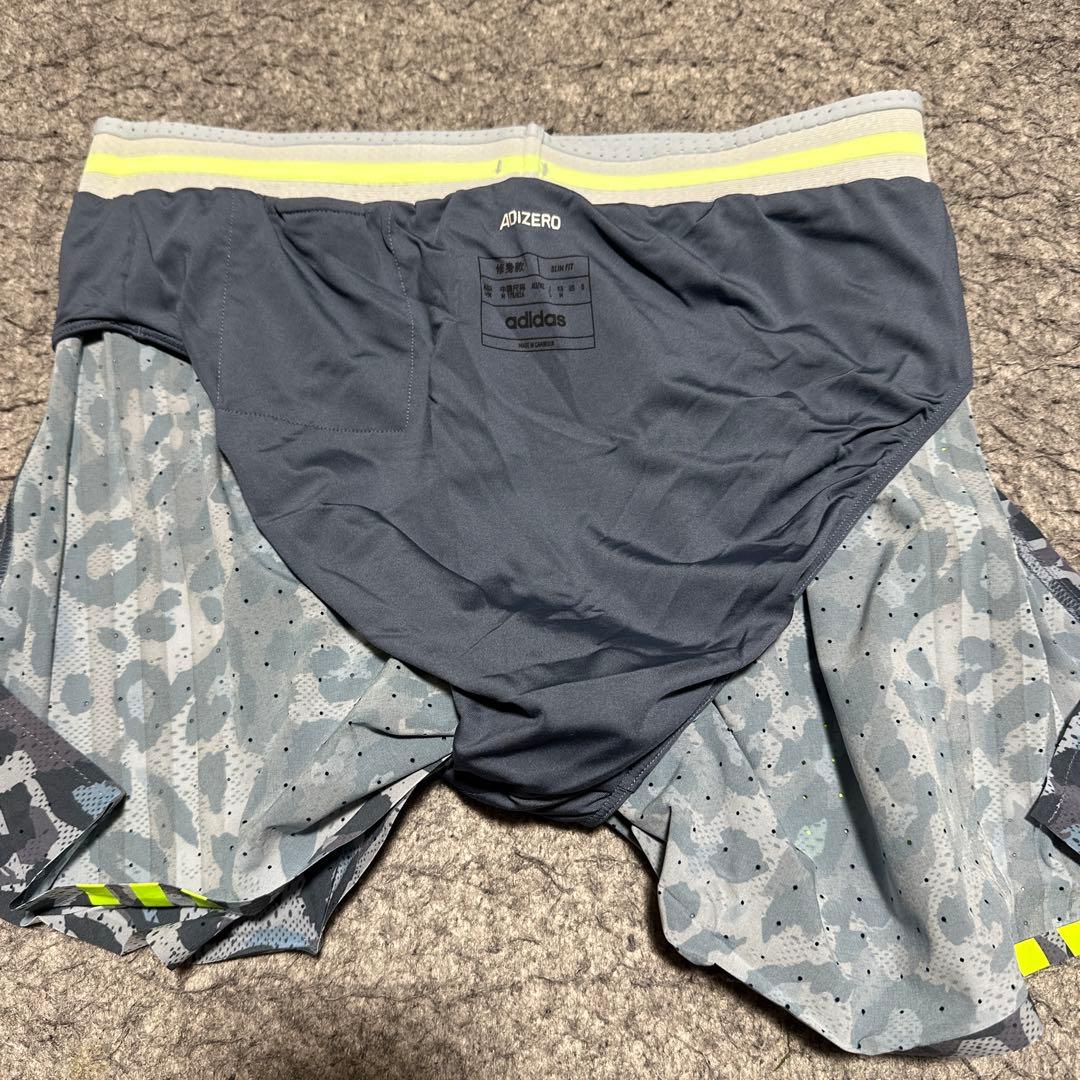 adidas 蛍光イエロー ランシャツ ランパン 値下げ⭕️