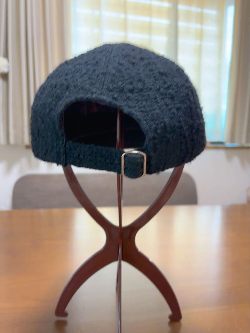 HELEN KAMINSKI 黒キャップ　ツイード