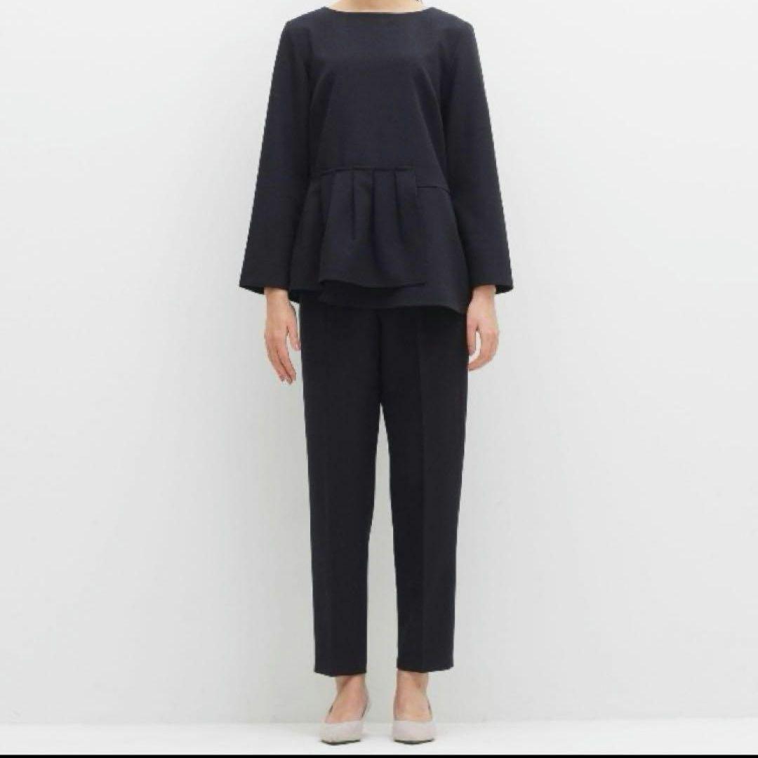 PLST ティアードブラウスパンツセットアップ　ネイビー　Sサイズ　プラステ