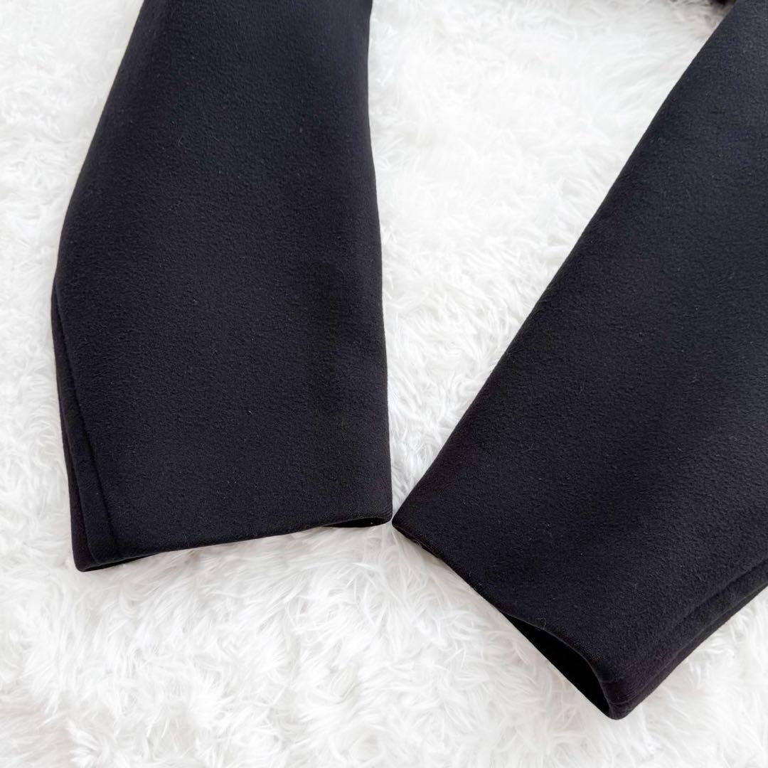 名品 HERMES ウールダッフルコート アウター ショート丈 ブラック 38