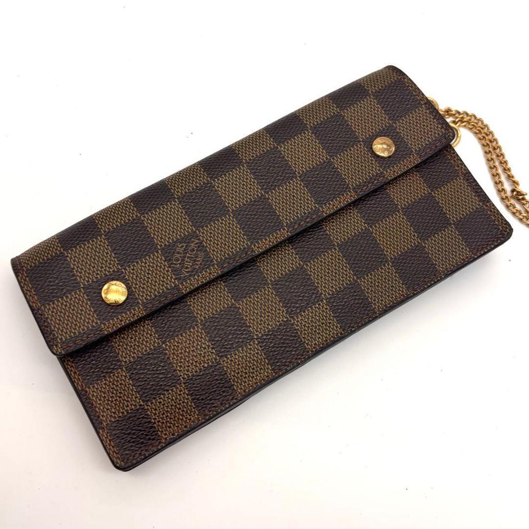 ルイヴィトン ダミエ アコルディオン チェーンウォレット 長財布 ブラウン