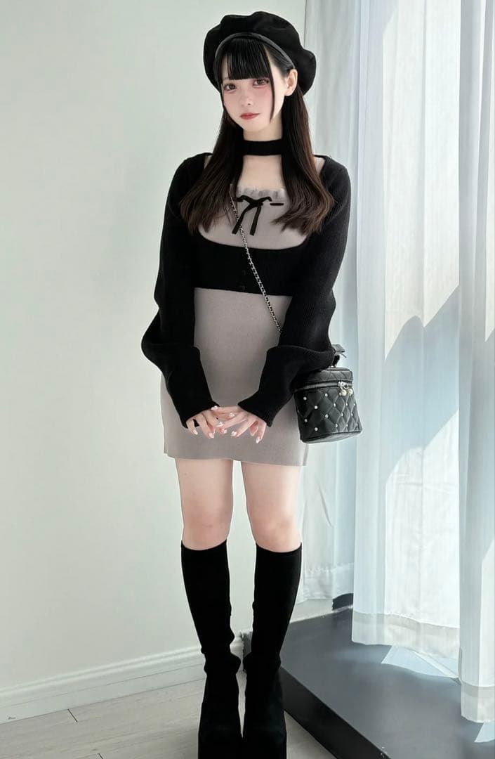 NoGengi ニットトップス×ニットキャミワンピース bunnylis