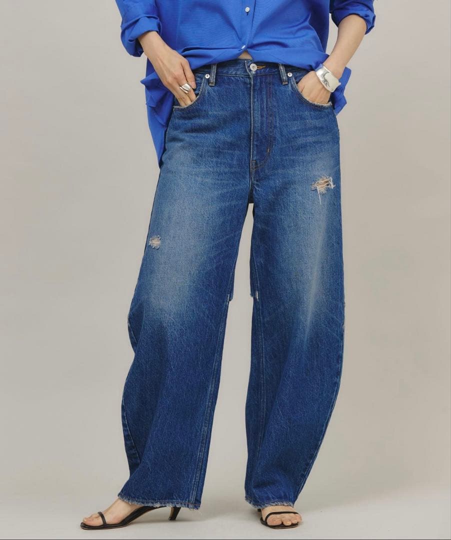 Curensology ＜&RC＞ダメージカーヴィーデニムパンツ 34