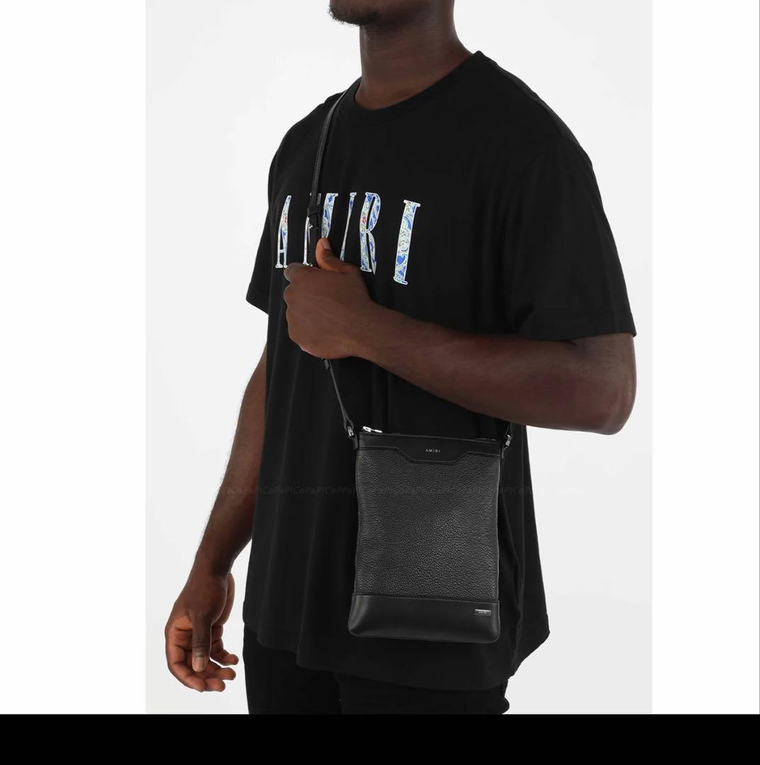 AMIRI ブラックレザー ショルダーバッグ