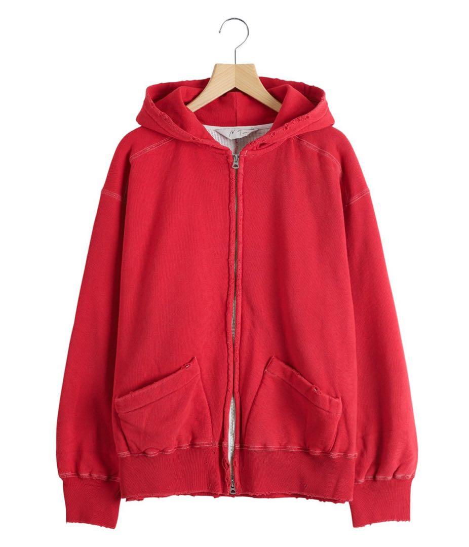 即完売25aw ANCELLM ZIP UP HOODIE RED サイズ3