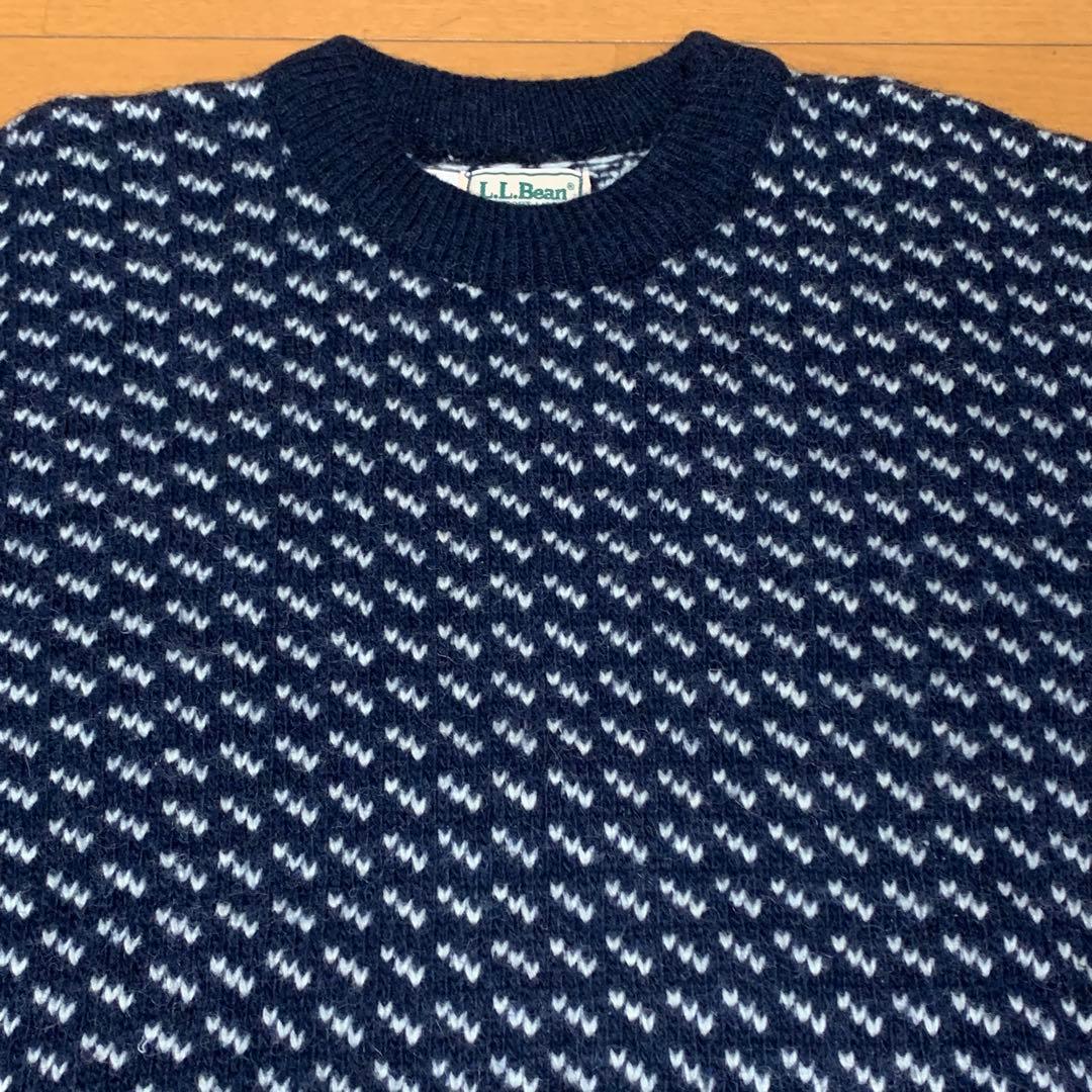 80s ‼️L.L.Bean エルエルビーン バーズアイセーター ウールニット