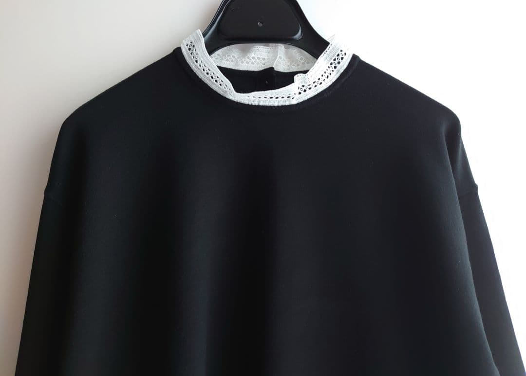 23区【洗える】ヴィスコースストレッチ レースコンビ ニット