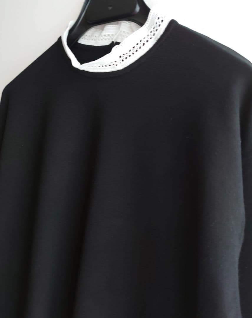 23区【洗える】ヴィスコースストレッチ レースコンビ ニット