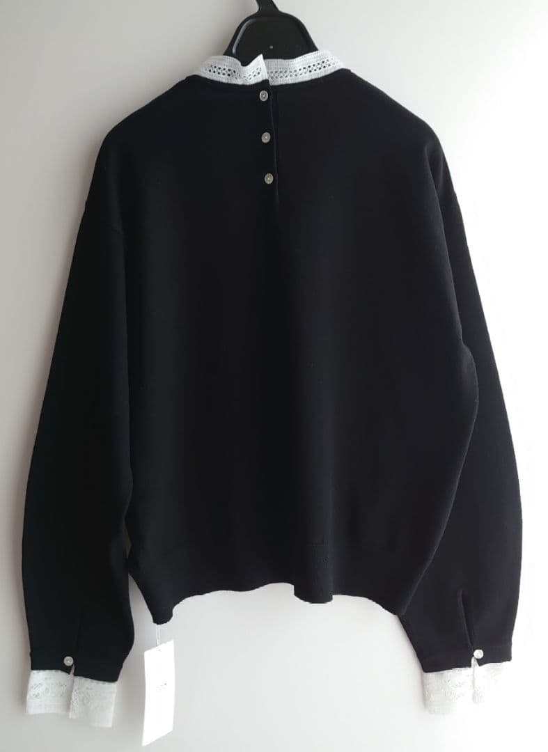 23区【洗える】ヴィスコースストレッチ レースコンビ ニット