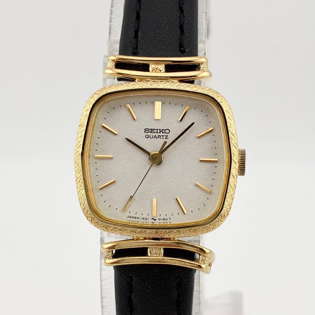 【電池交換済】SEIKO　セイコー　腕時計　新品ベルト　ゴールド　シルバー