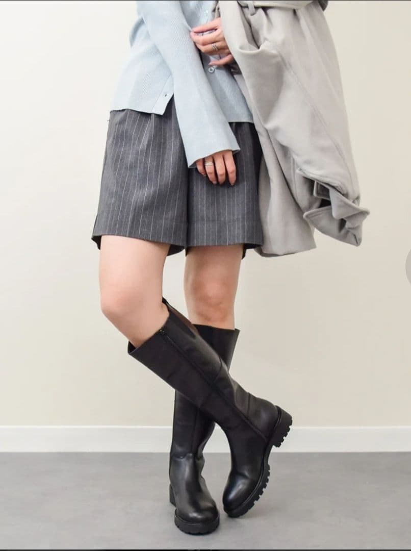 VAGABOND☆2025ラウンドトゥタンクソールロングブーツ 38 黒