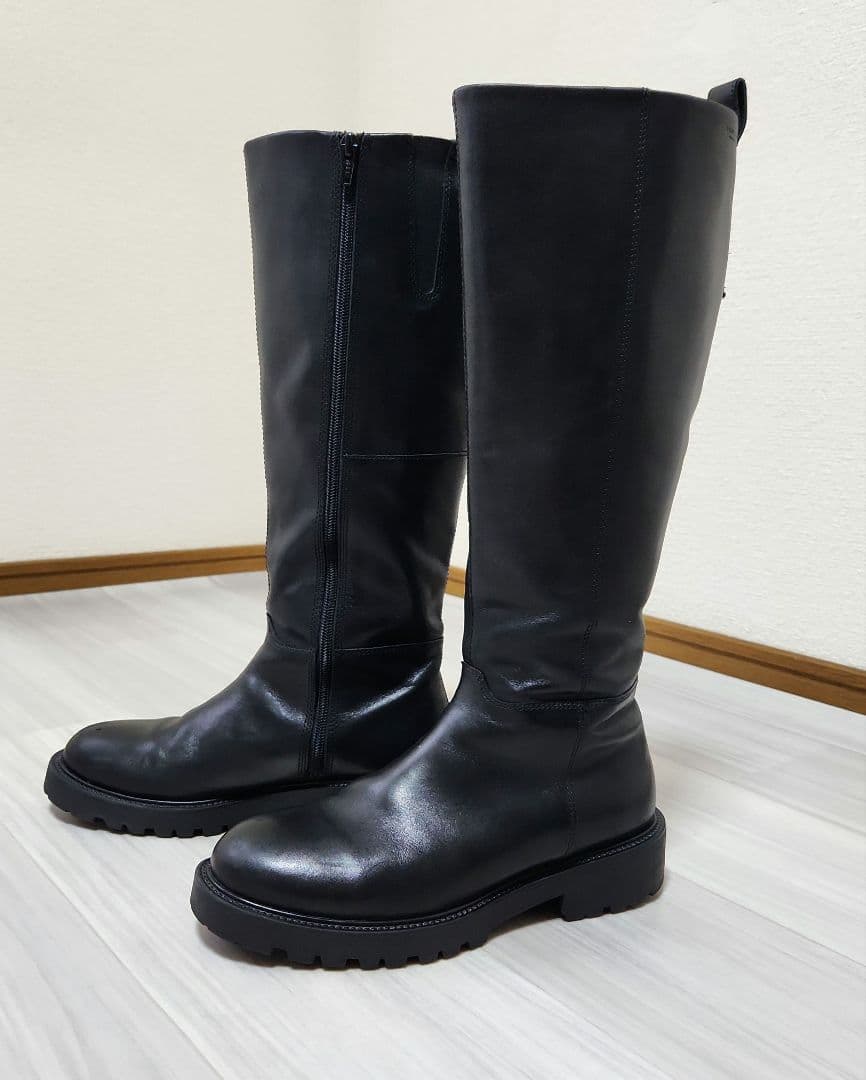 VAGABOND☆2025ラウンドトゥタンクソールロングブーツ 38 黒