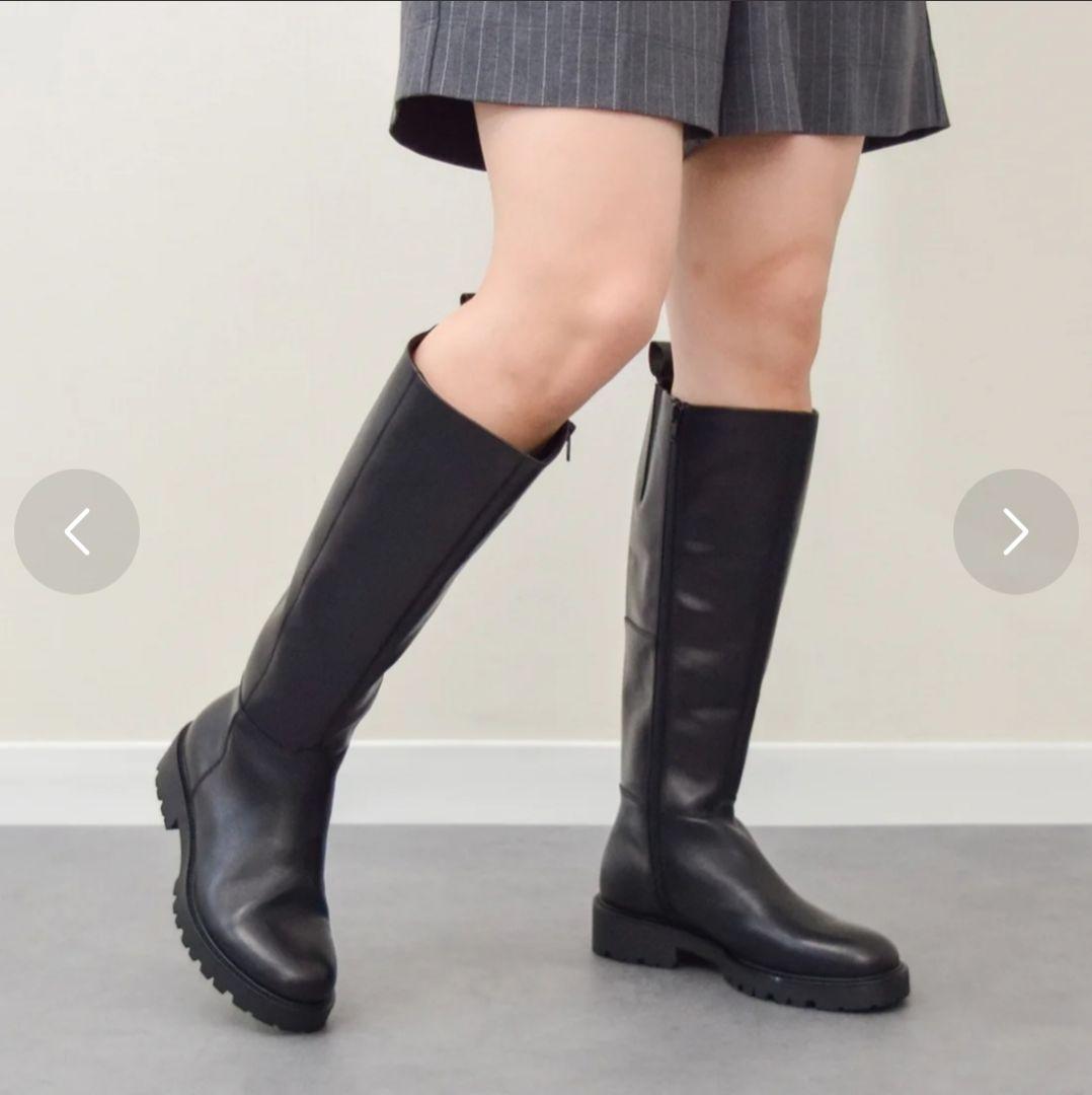 VAGABOND☆2025ラウンドトゥタンクソールロングブーツ 38 黒