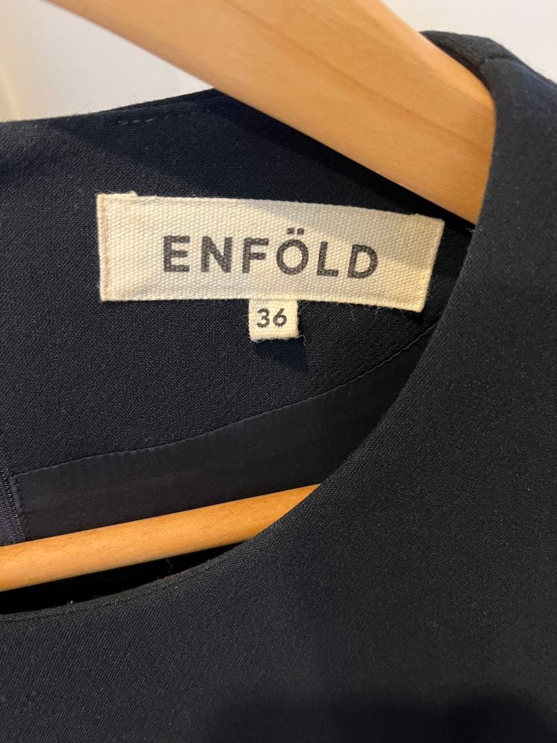 miya　ENFOLD ダブルクロス ストレッチレイヤード　ネイビー