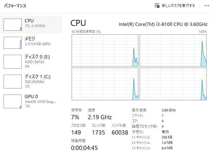 Windowsデスクトップ NEC Mate MKL36L-3 Core i3 8100 M.2 256