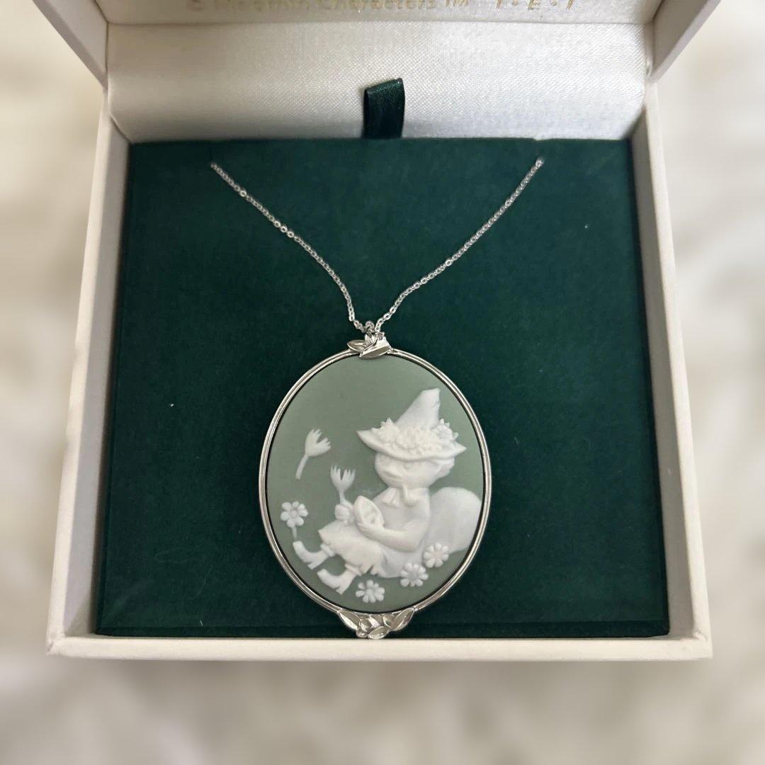 【未使用】スナフキン　磁気カメオペンダント　しあわせのムーミン谷　ダイヤモンド