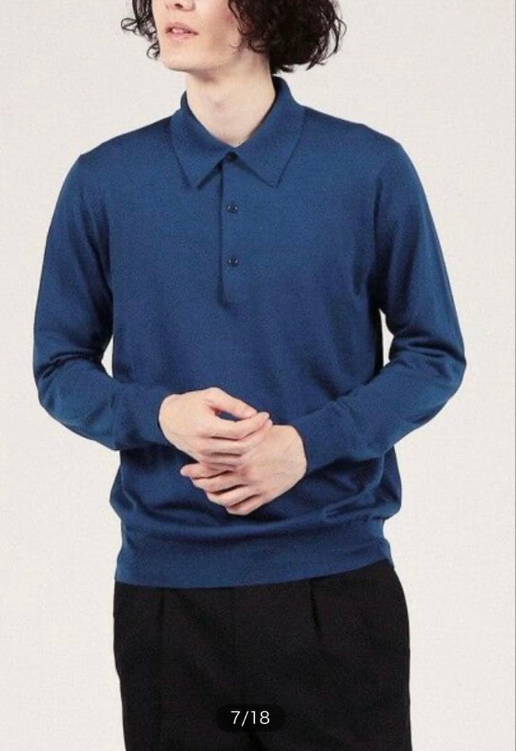 Tomorrowland Tricot スーパーファインメリノウール ニットポロ