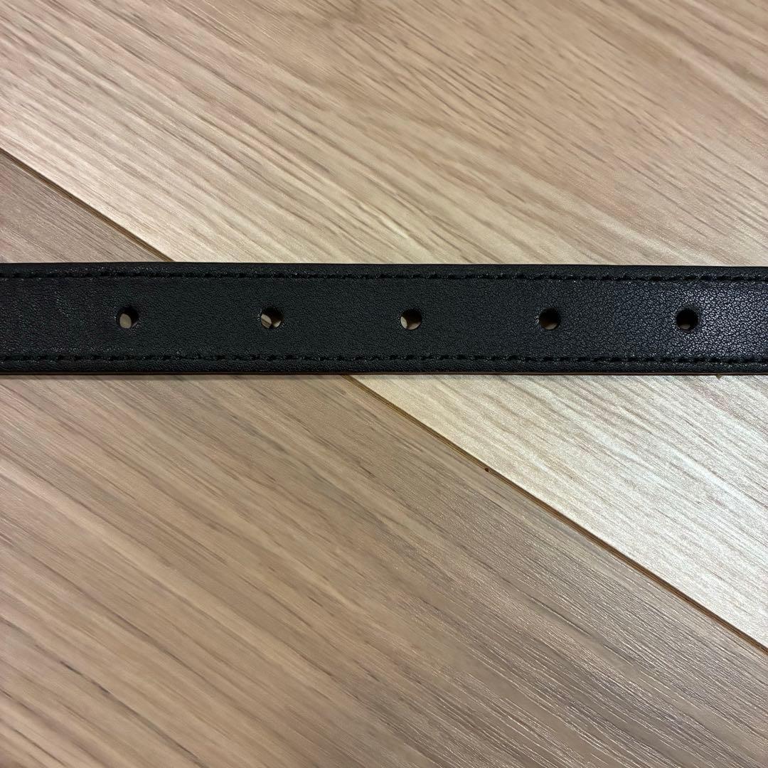 GUCCI ブラックレザーベルト ダブルGバックル　レディース　グッチ