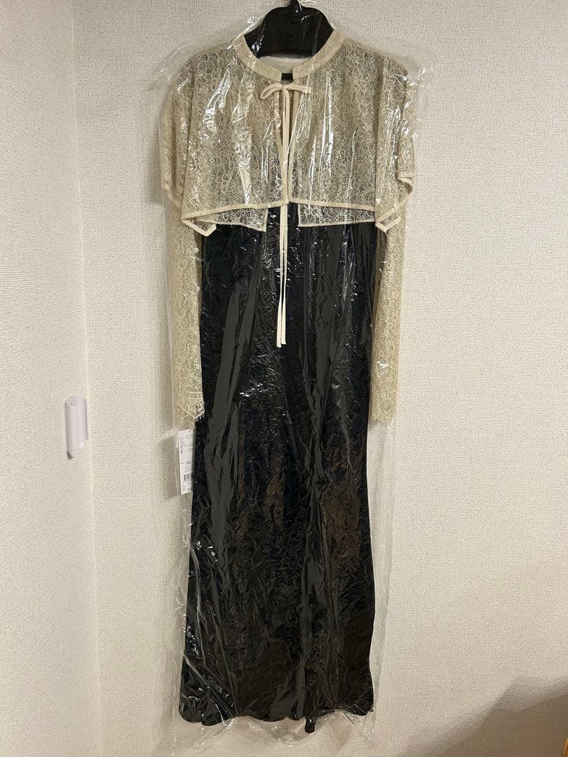 【新品タグ付】ANDRESD アンドレスド　レイヤードヤープドレス　S 黒