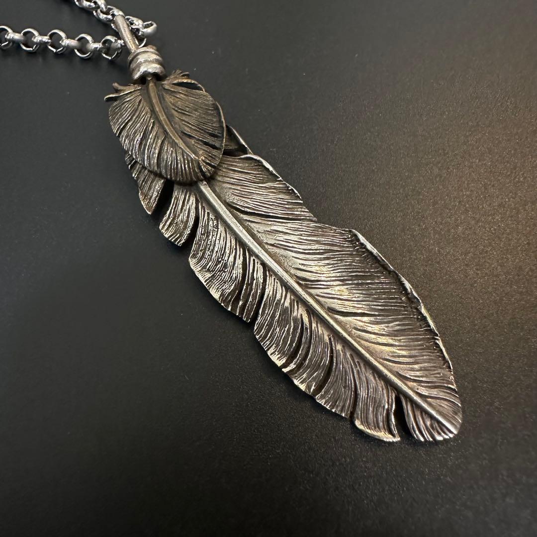 SAAD フェザー ブロンズハート 甲丸チェーン セット ネックレス