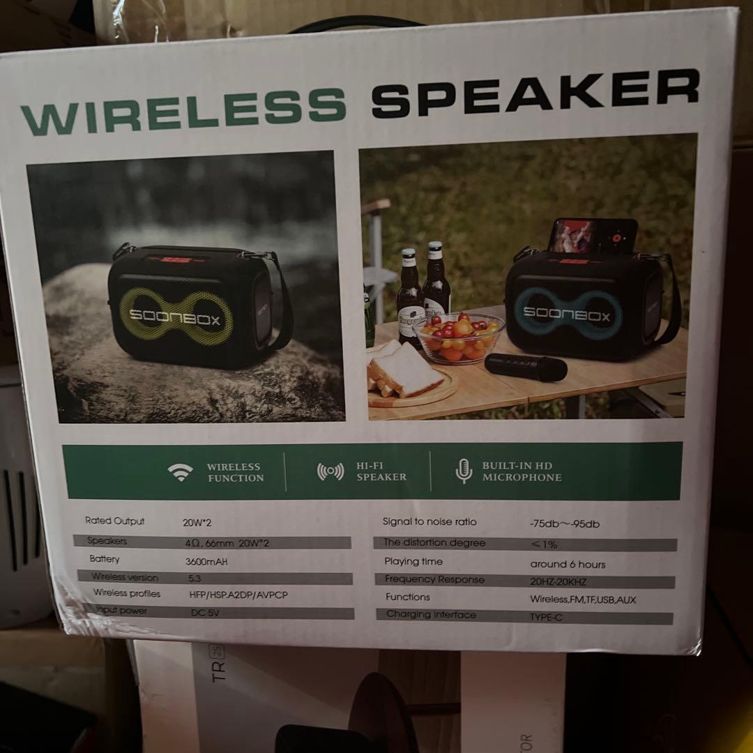 カラオケセット家庭用 充電式スピーカーマイク２本BT5.3 TWS機能 6時間