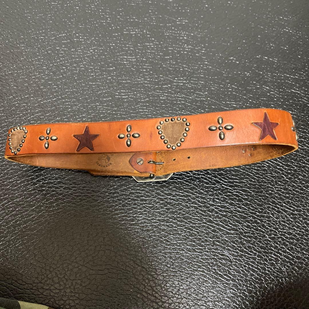 OLD STUD スタッズベルト　ブラウン