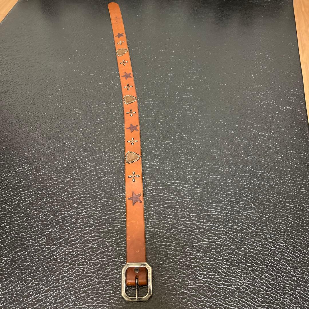 OLD STUD スタッズベルト　ブラウン