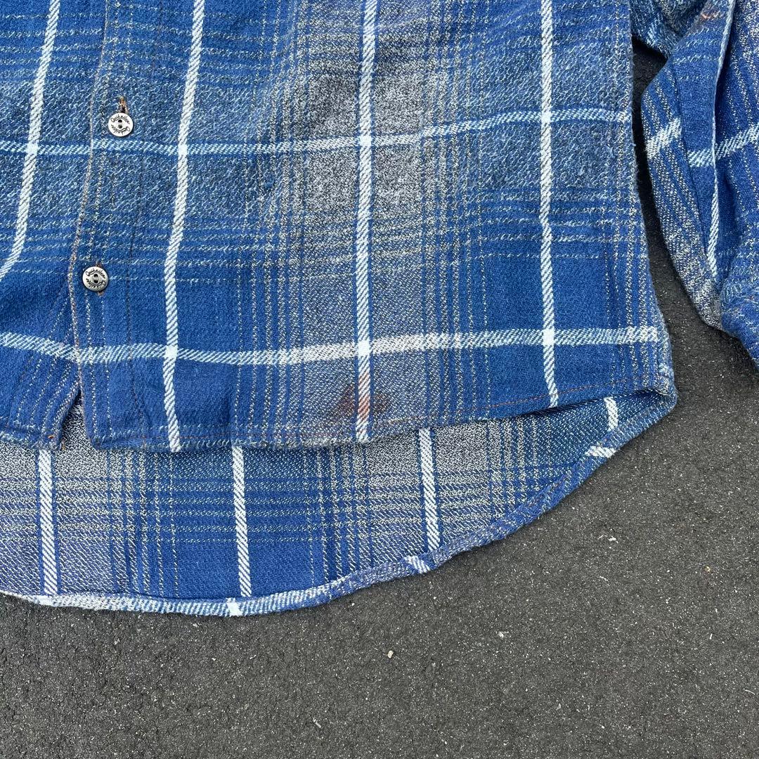 90-00s 00s Quiksilver フードネルシャツ オンブレチェック