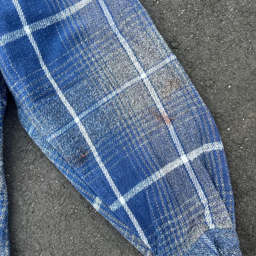 90-00s 00s Quiksilver フードネルシャツ オンブレチェック