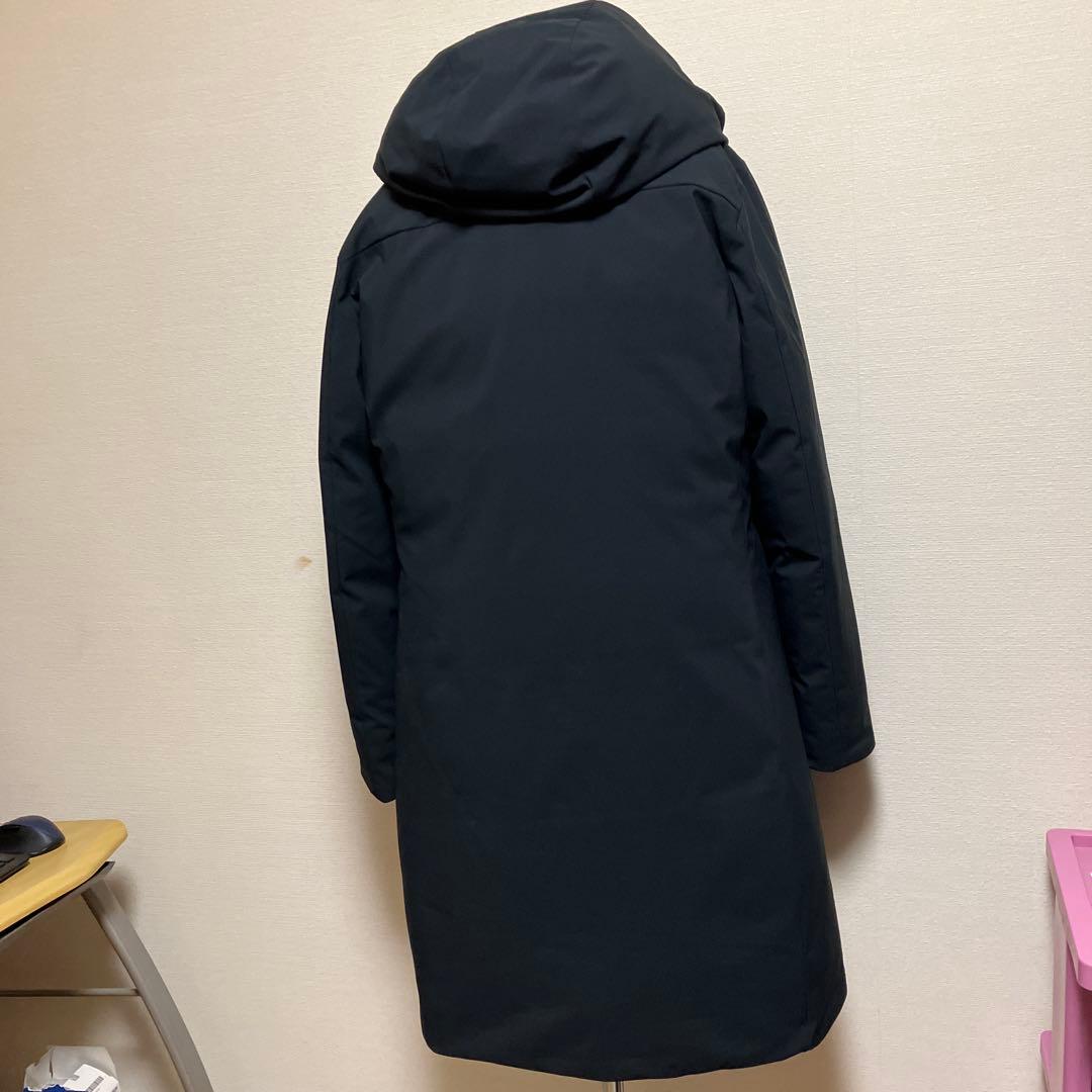 セーブザダック　フード付きロング丈中綿ジャケット 黒