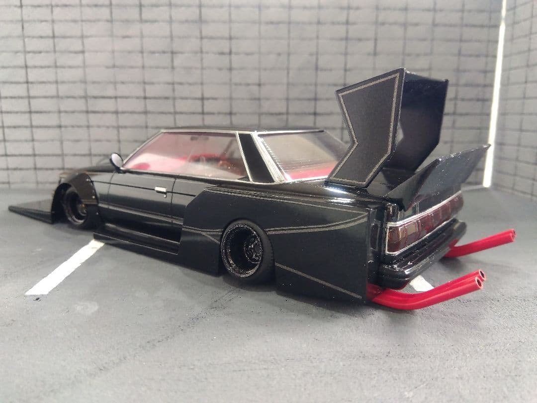 紫*音様 アリイ1/24GX71マークII街道レーサー旧車シルエット族車グラチャ