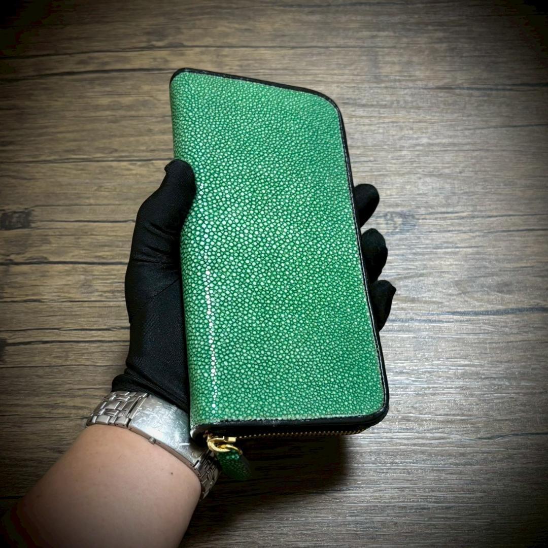 スティングレイ 財布 カード１５枚 大容量 ガルーシャ メンズ財布 グリーン 緑