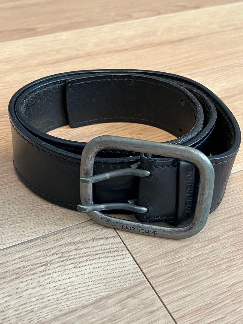 Dior Homme 85 ブラックレザーベルト