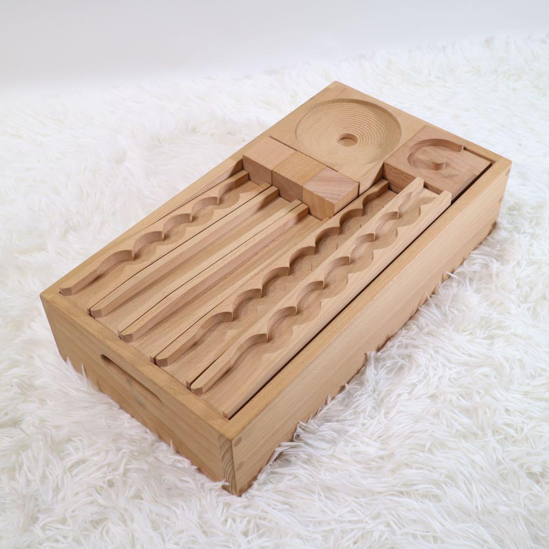 m. 小さな大工さん ビー玉ころがし 積み木 手押し車 セット 知育玩具