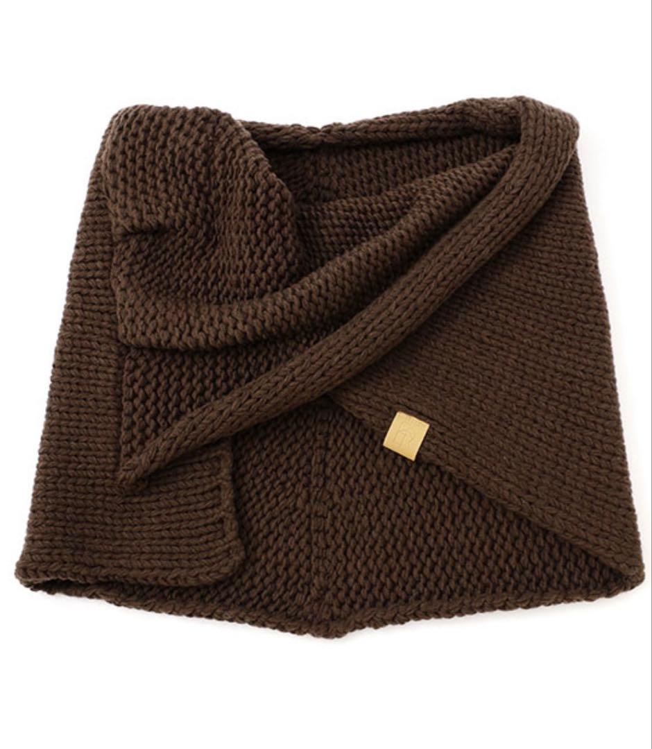 Etretokyo バルキーヤーンハンドニットスヌード ブラウン