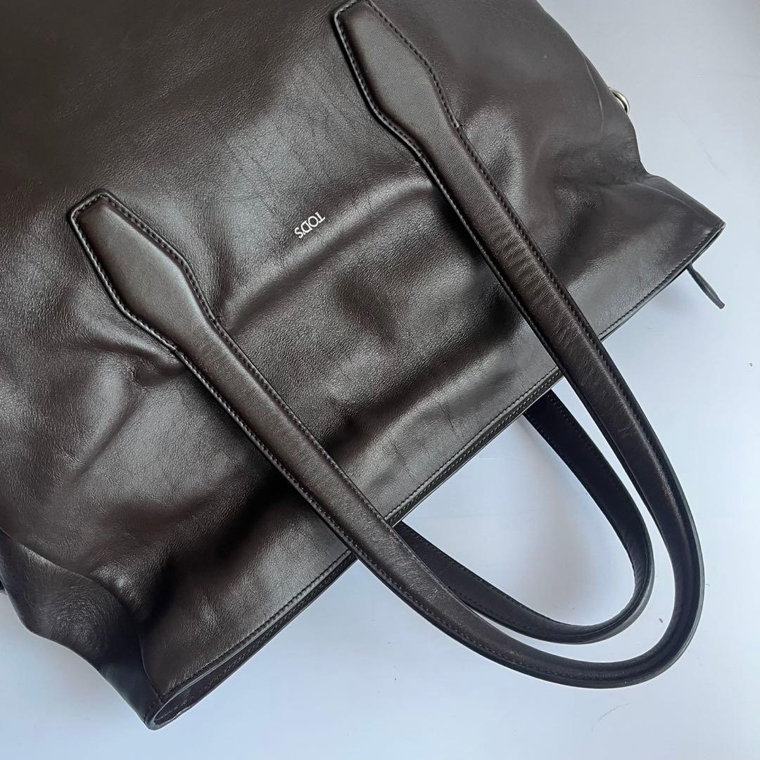 ✨️極美品✨️ TOD's メンズ　トートバッグ　レザー　ブラウン　ハンド