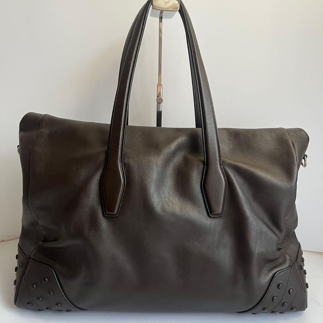 ✨️極美品✨️ TOD's メンズ　トートバッグ　レザー　ブラウン　ハンド