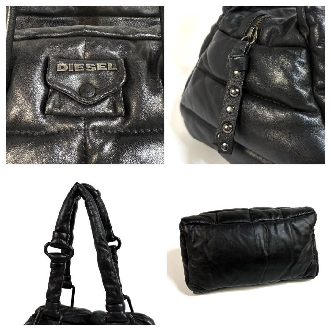 【極美品】DIESEL レザー ミニボストン 日本限定 保存袋 カード付き