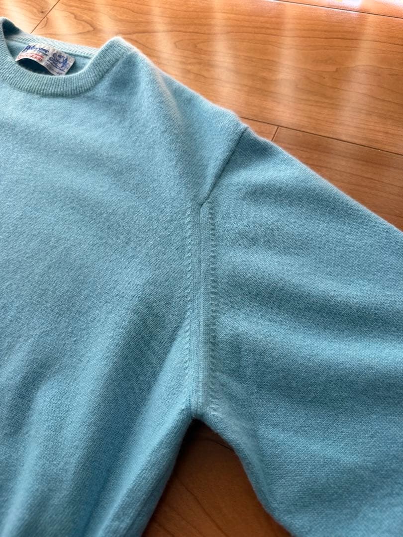 70年代 スコットランド製 バランタイン カシミヤニット ティファニーブルー