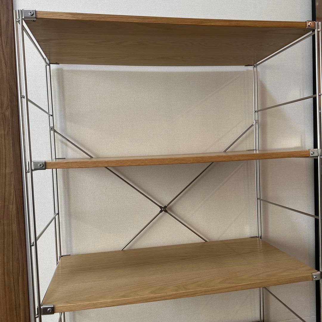 【無印良品】ステンレスユニットシェルフ・オーク材棚セット・ワイド・中