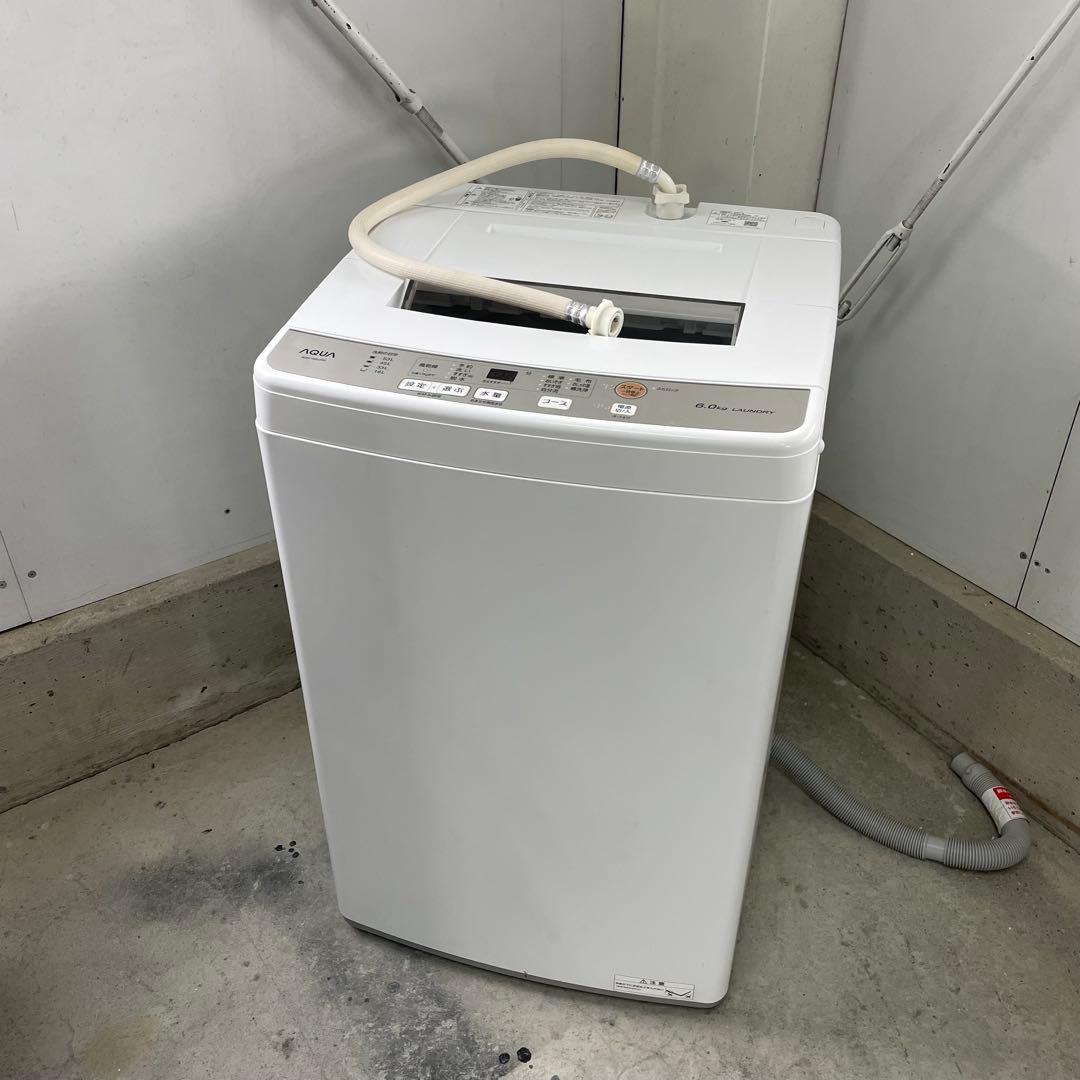 AQUA 全自動洗濯機 AQW-S60J 6.0kg アクア 2021年製 白