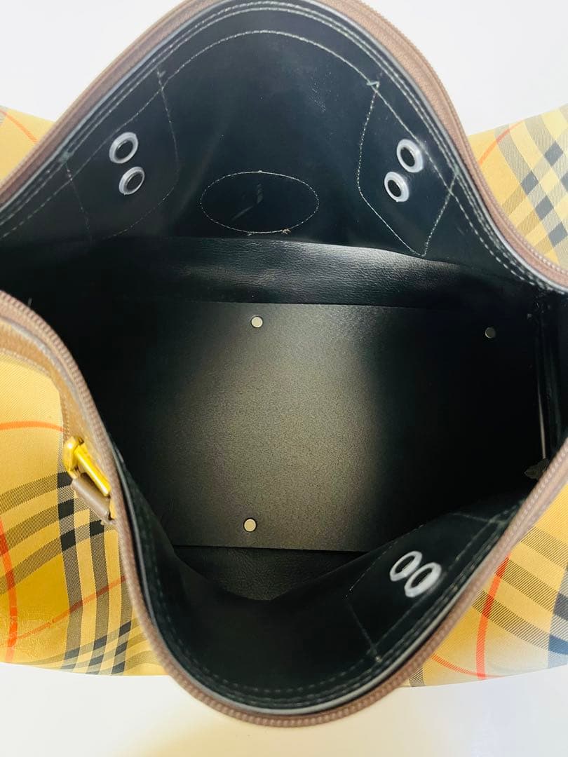 極美品 バーバリー ボストンバッグ ホースロゴ ノバチェック 大容量