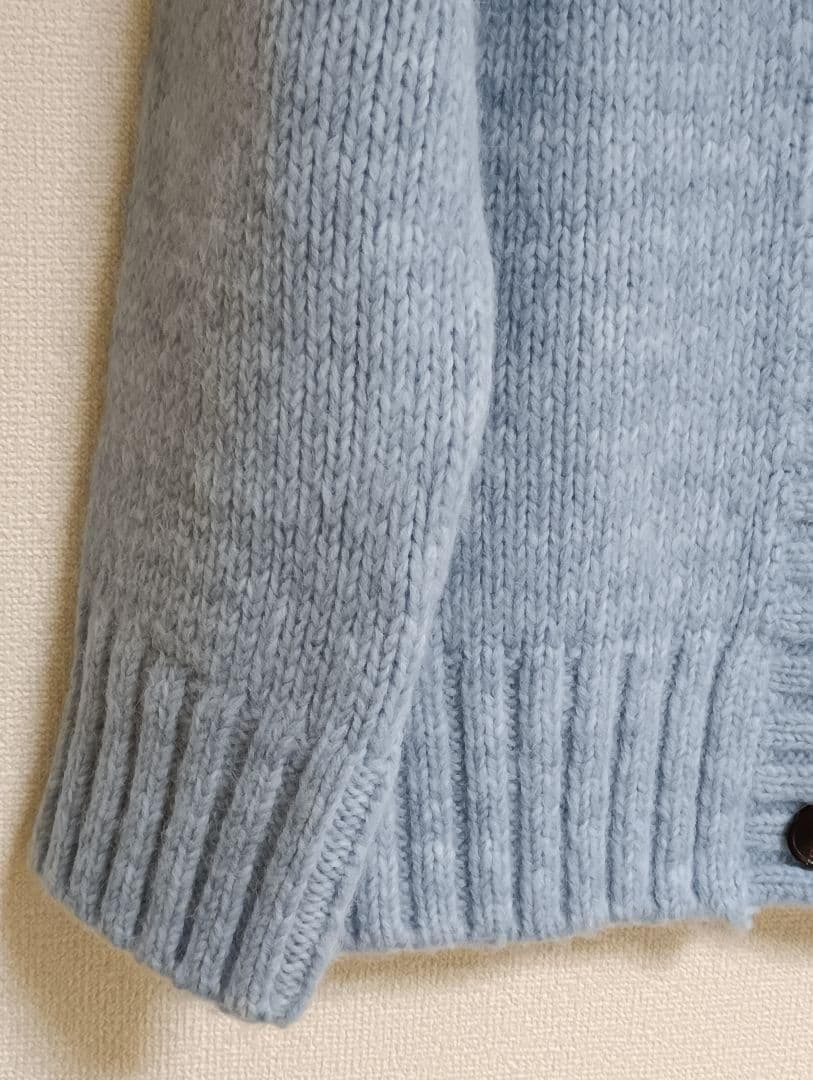 MaisonMargielaタグ付きブルーボタニカルダイカーディガン