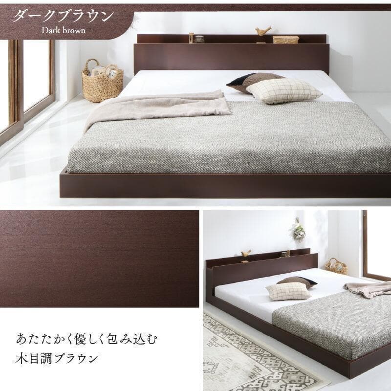 セール！新品 送料込 セミダブルベッド マットレス付 棚 コンセント付 ホワイト