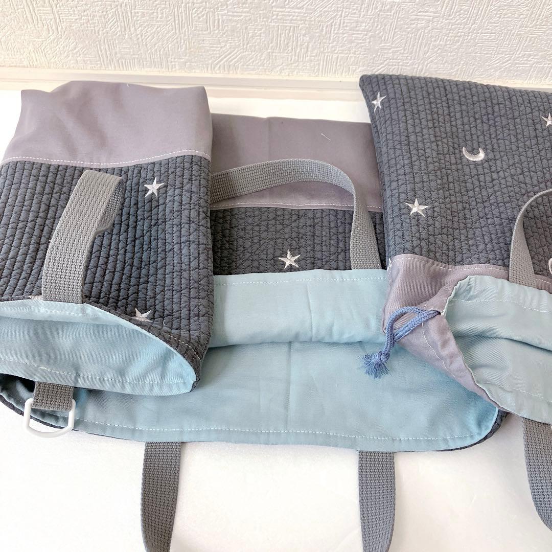 レッスンバッグ 上履き入れ　体操服袋　ヌビ　ムーンスター刺繍