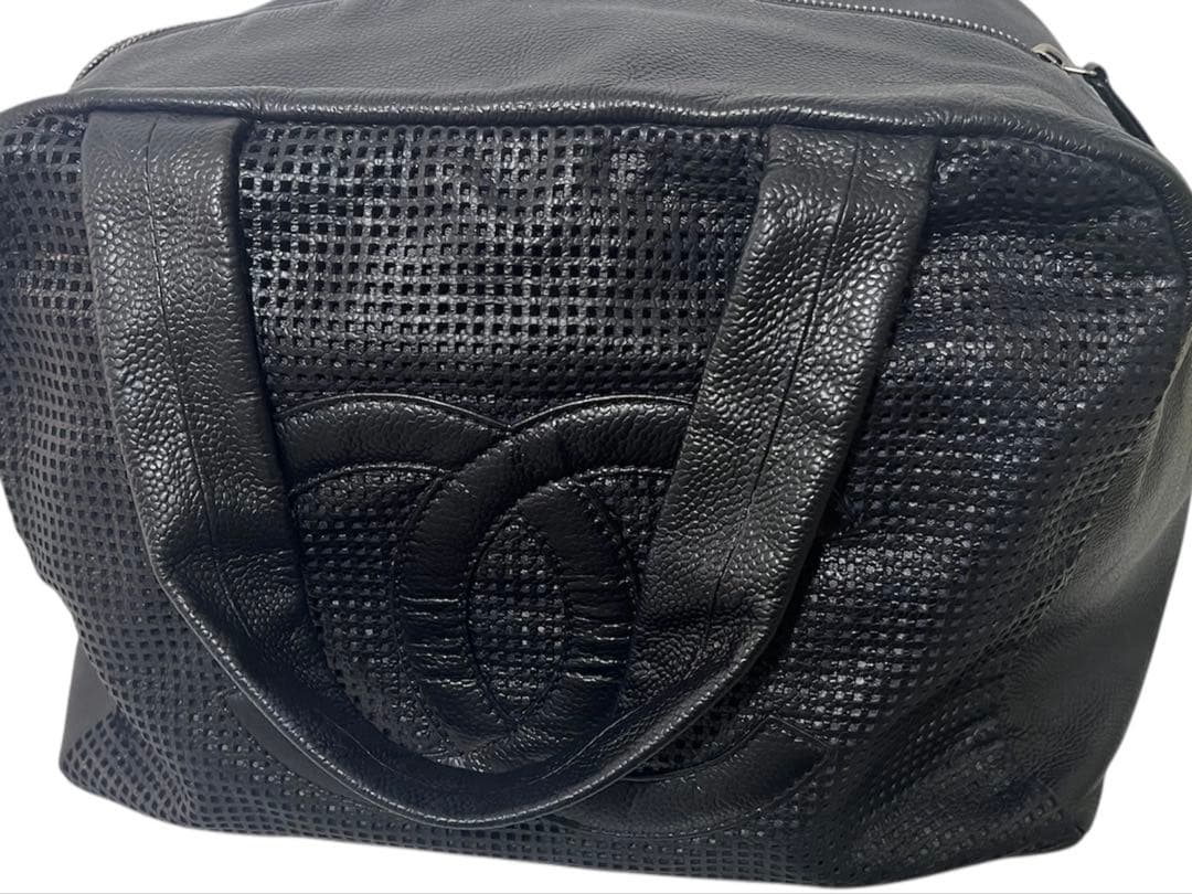 CHANEL キャビアスキン　バッグ　bagパンチング　ミニボストン　旅行カバン