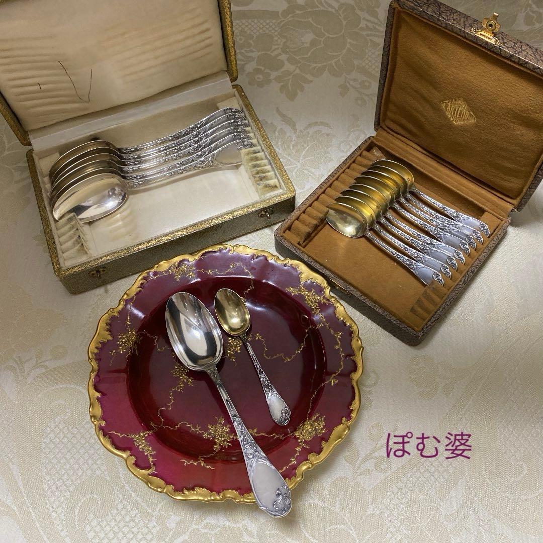 【ピュイフォルカ】 純銀 スプーン １本「アール・ヌーヴォーの華／アイリス」