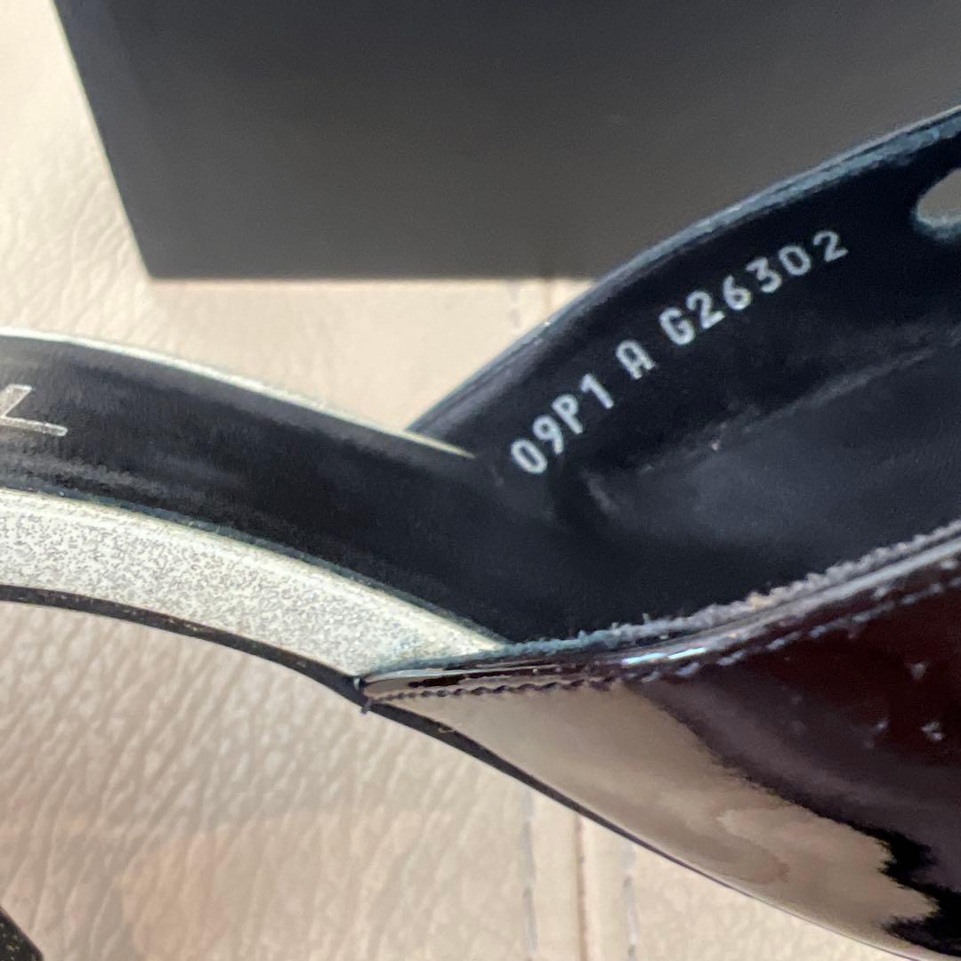 CHANEL ブラック シルバー ハイヒール