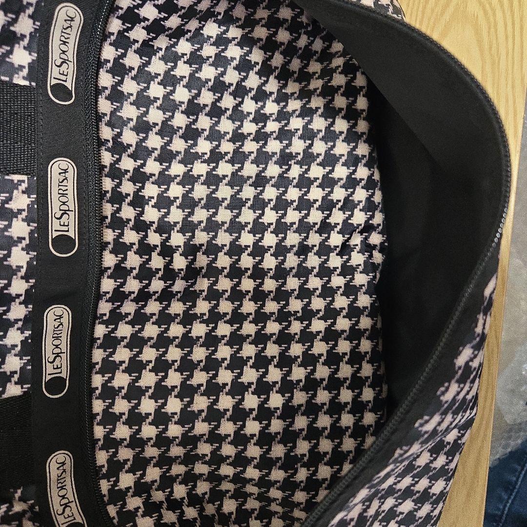 美品 レスポートサック 千鳥格子ボストンバッグ ポーチ付き