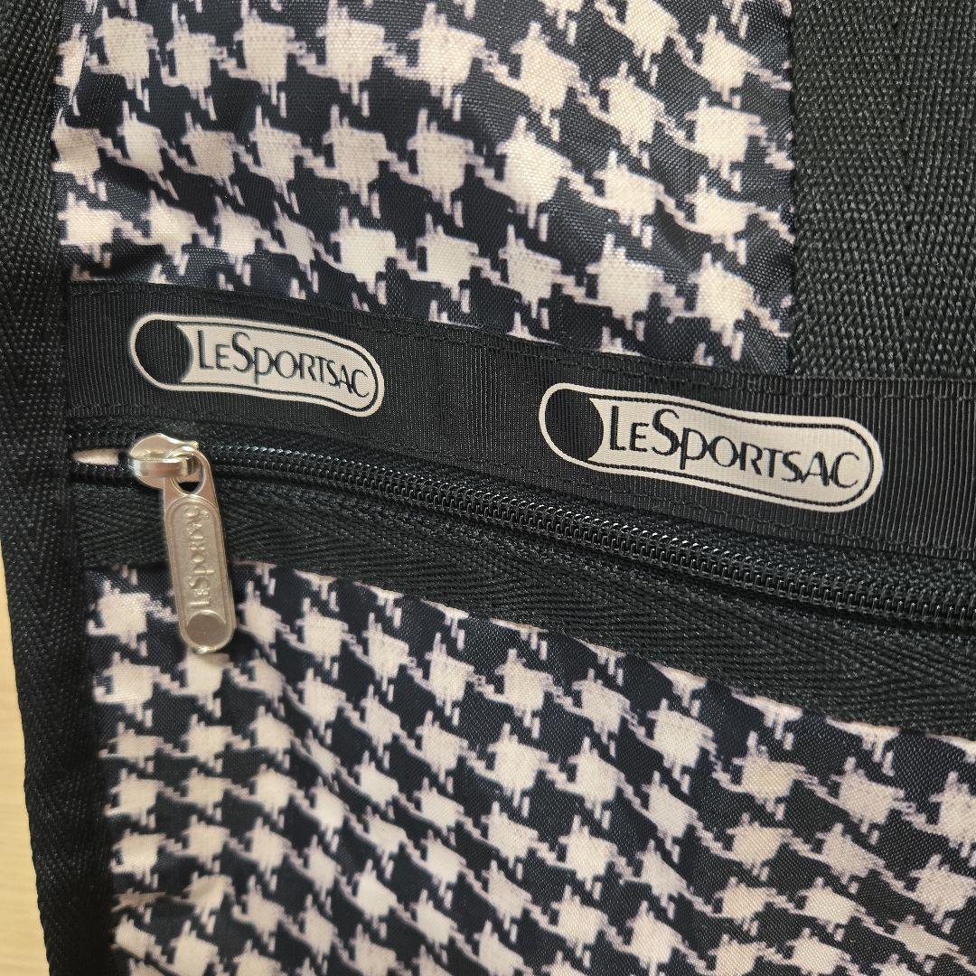 美品 レスポートサック 千鳥格子ボストンバッグ ポーチ付き